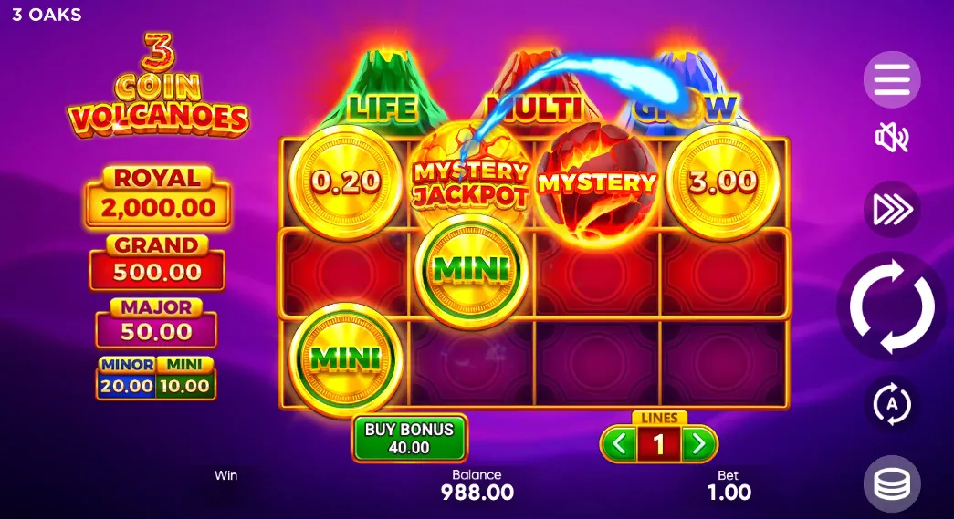 3 Coin Volcanoes Sticky Coins